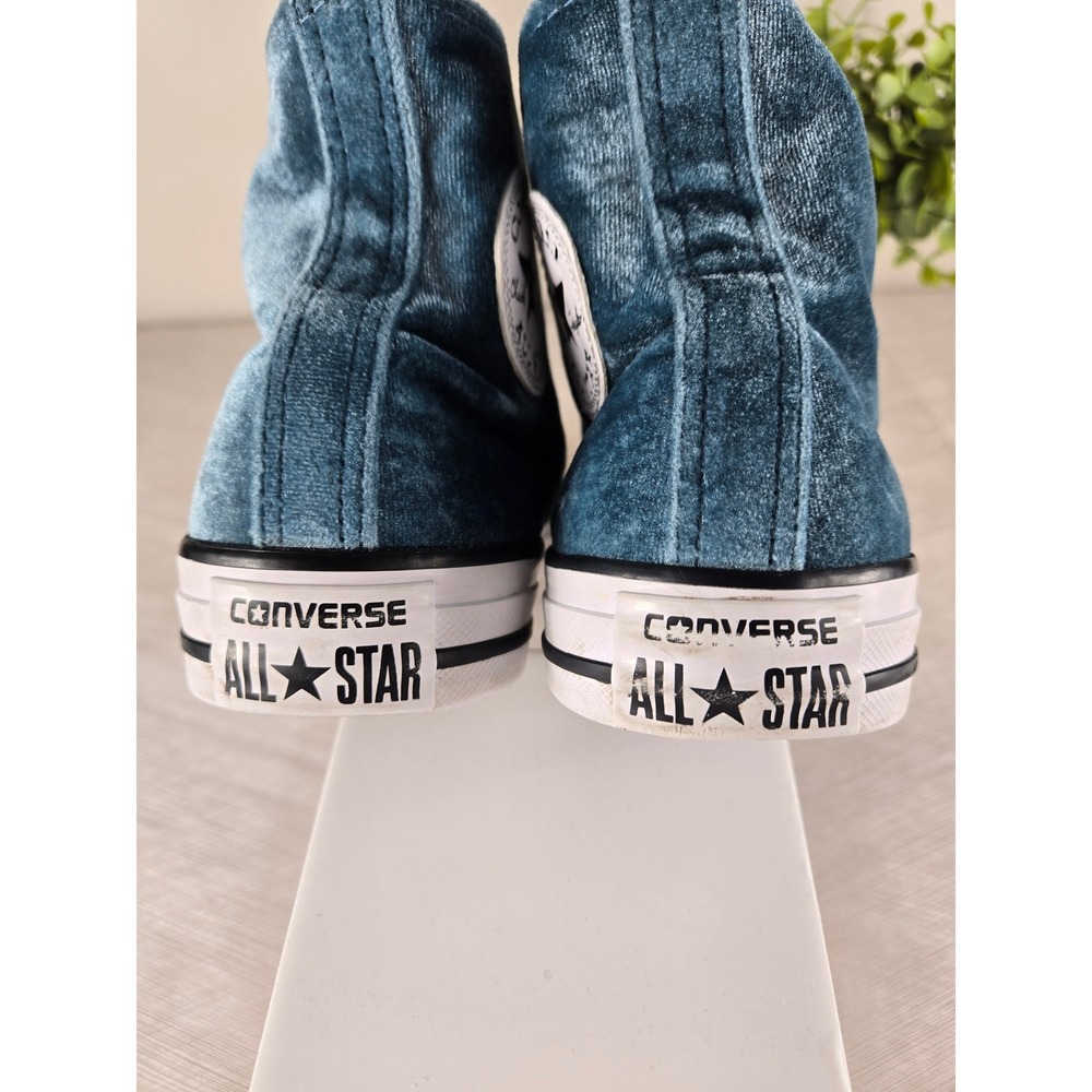 Converse Chuck Taylor All Star Blue Velvet High Top Sneakers 557928F Womens 8 - Picture 4 of 10